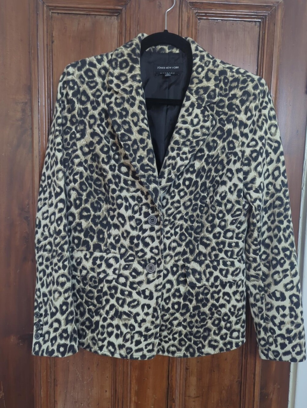 Jones New York Leopard Print Tailored Blazer Jacket Size 10